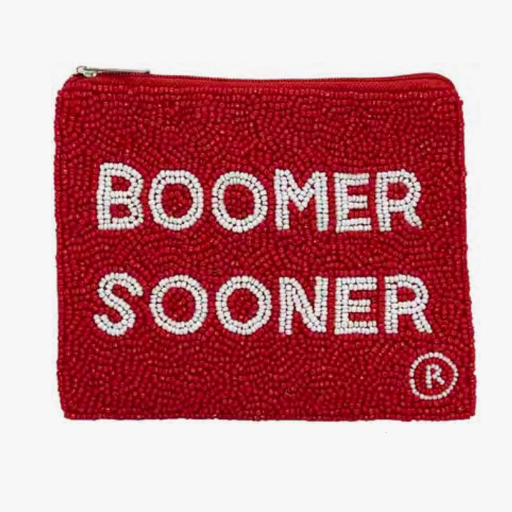 Boomer Sooner Beaded Coin Purse